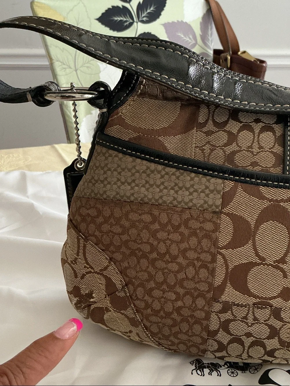 Coach Brown PATCHWORK Soho Signature Patchwork Hobo Bag